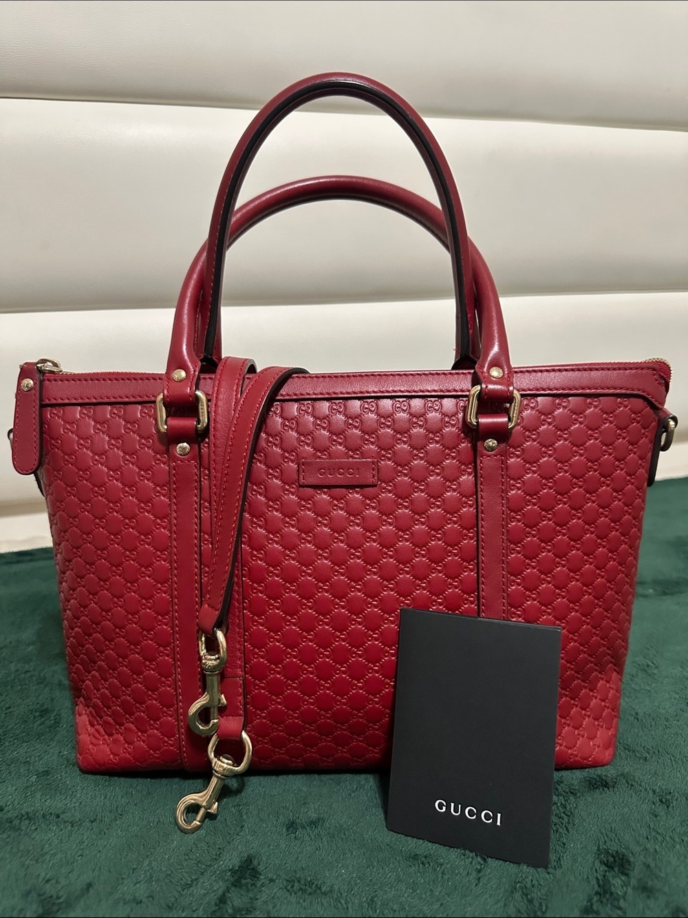 Gucci Micro Guccissima 2-Way Bag in Dark Red